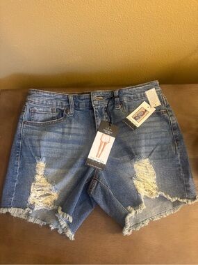 sofia by sofia vergara Distressed Light Blue Denim Shorts
